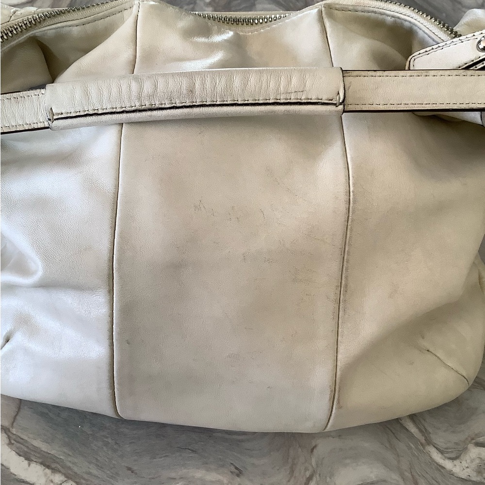 Coach Kristin White Leather Convertible Satchel Crossbody Bag With Hang Tags - Picture 7 of 13
